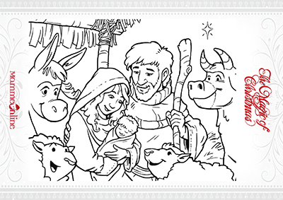 Disegno di Natale da colorare: il presepe
