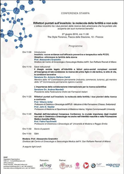 Conferenza stampa: riflettori puntati sull'inositolo, la molecola della fertilità e non solo Conferenza stampa: riflettori puntati sull'inositolo, la molecola della fertilità e non solo